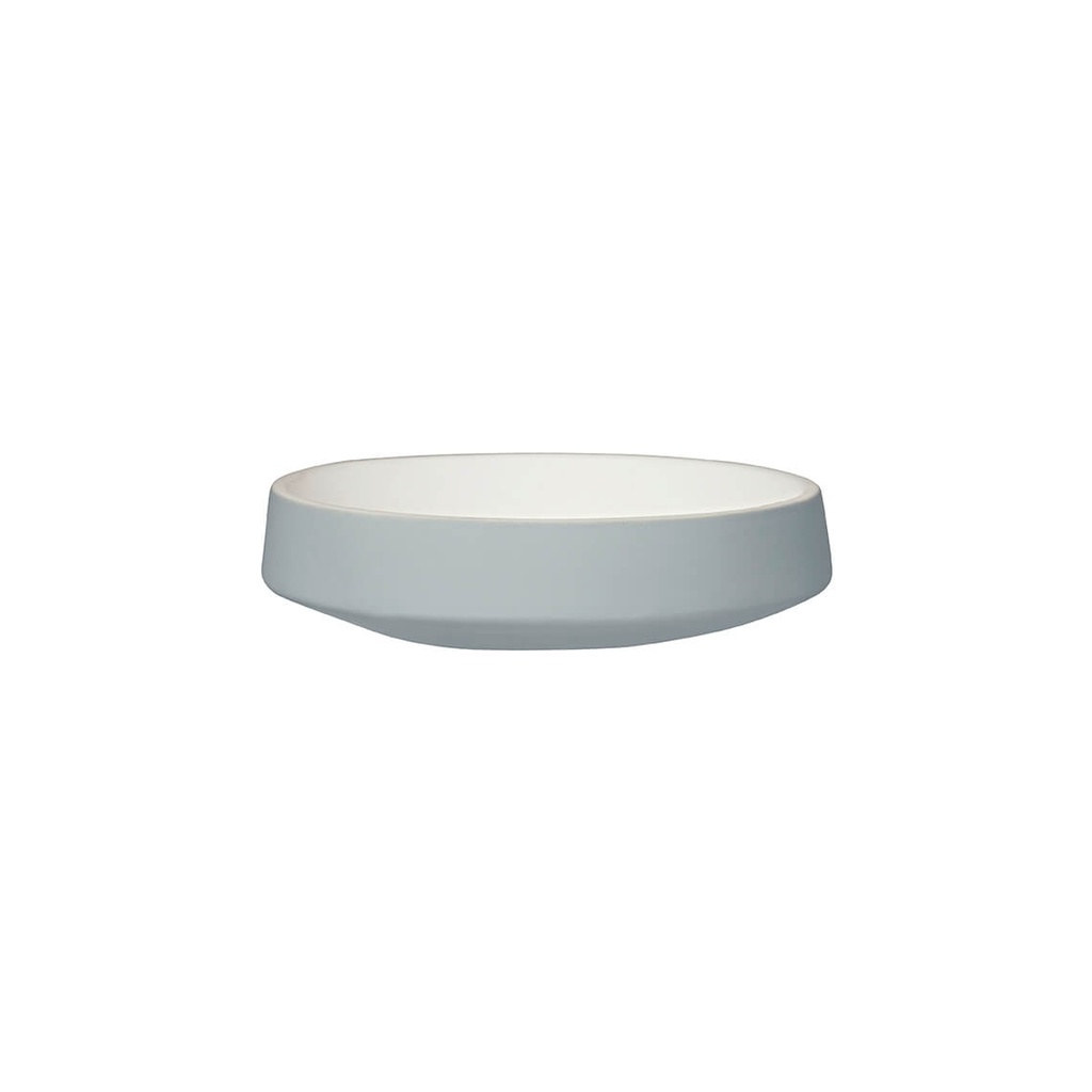 Porte savon grès gris et blanc gravé