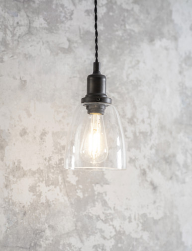 Suspension verre et antique bronze PM