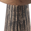 Bougeoir pied métal noir et or coupelle bois MM