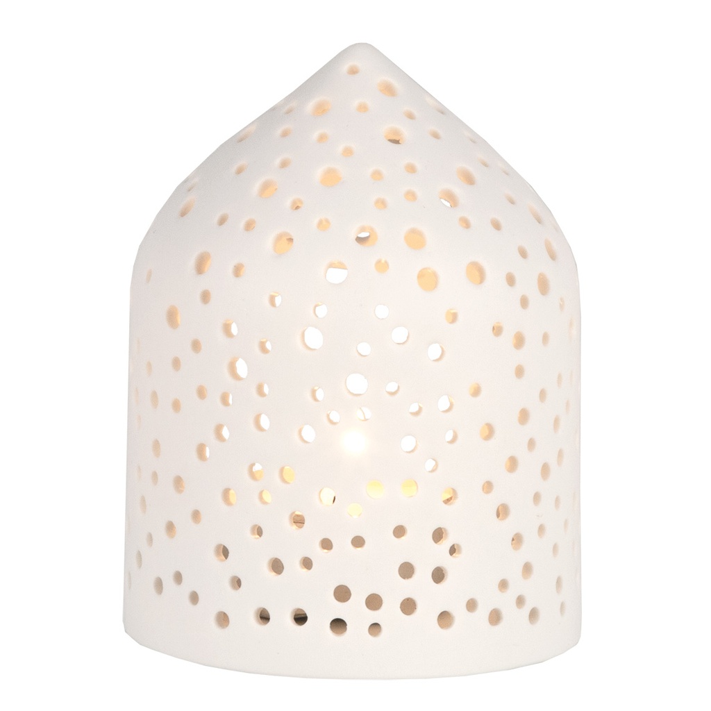 Photophore igloo à trou porcelaine Ø 7 cm H: 9 cm