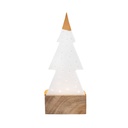 Photophore sapin porcelaine sur base bois