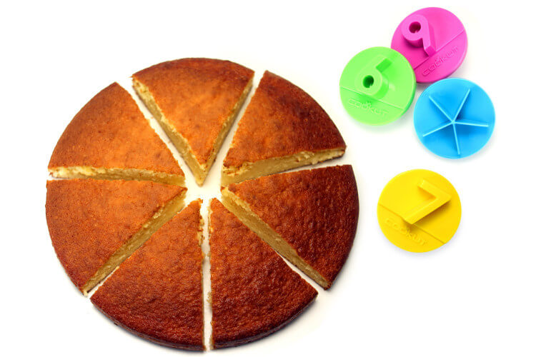 Partageur de gâteau, pizza etc... boite de 4 pour 5,6,7,9 parts