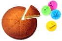 Partageur de gâteau, pizza etc... boite de 4 pour 5,6,7,9 parts