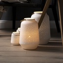 Lanterne porcelaine blanche H: 26.50 Ø: 17.5 cm