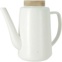 Théière porcelaine blanche et couvercle acacia 1.2 L