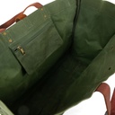 Sac cabas toile waxée ESCAPADE - Couleurs : VERT MÉLÈZE