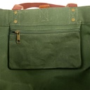 Sac cabas toile waxée ESCAPADE - Couleurs : VERT MÉLÈZE