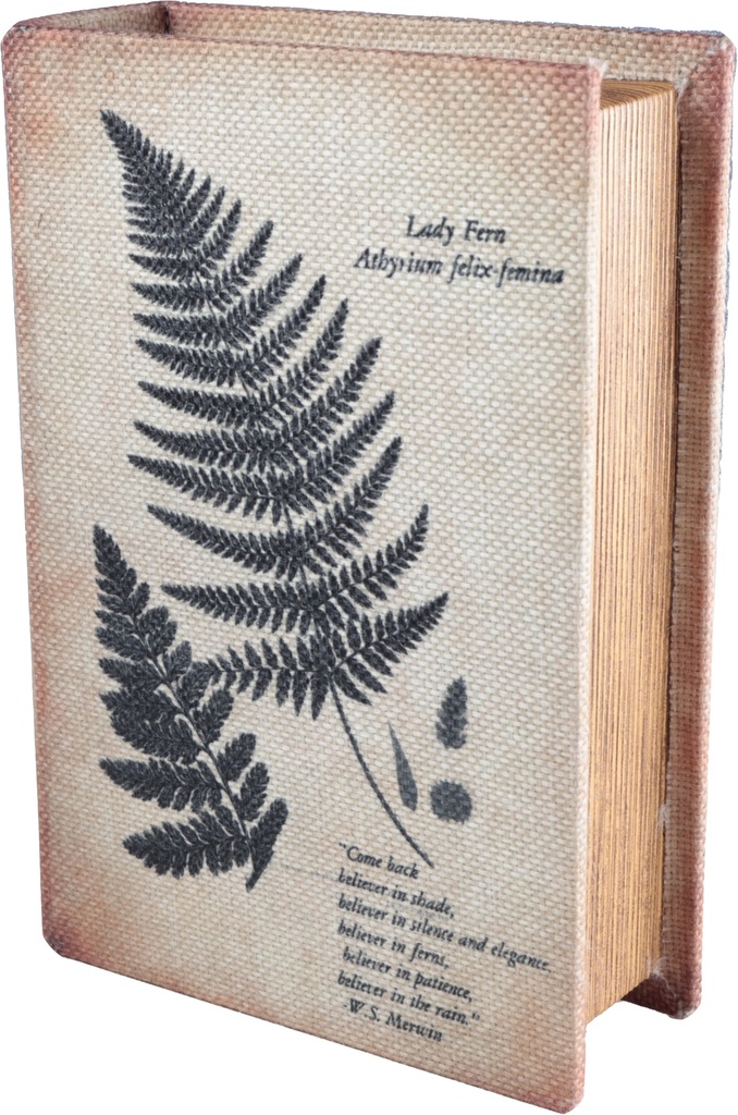 Boite livre BROOKE motif fougère PM