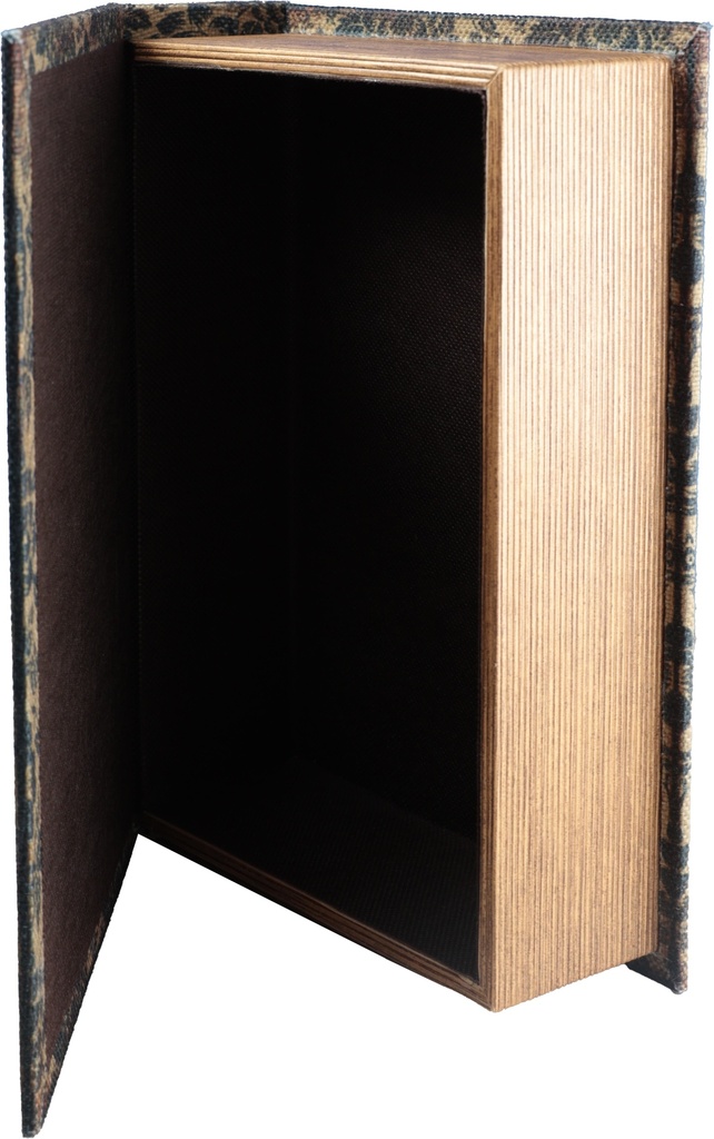 Boite livre floral beige et noir GM