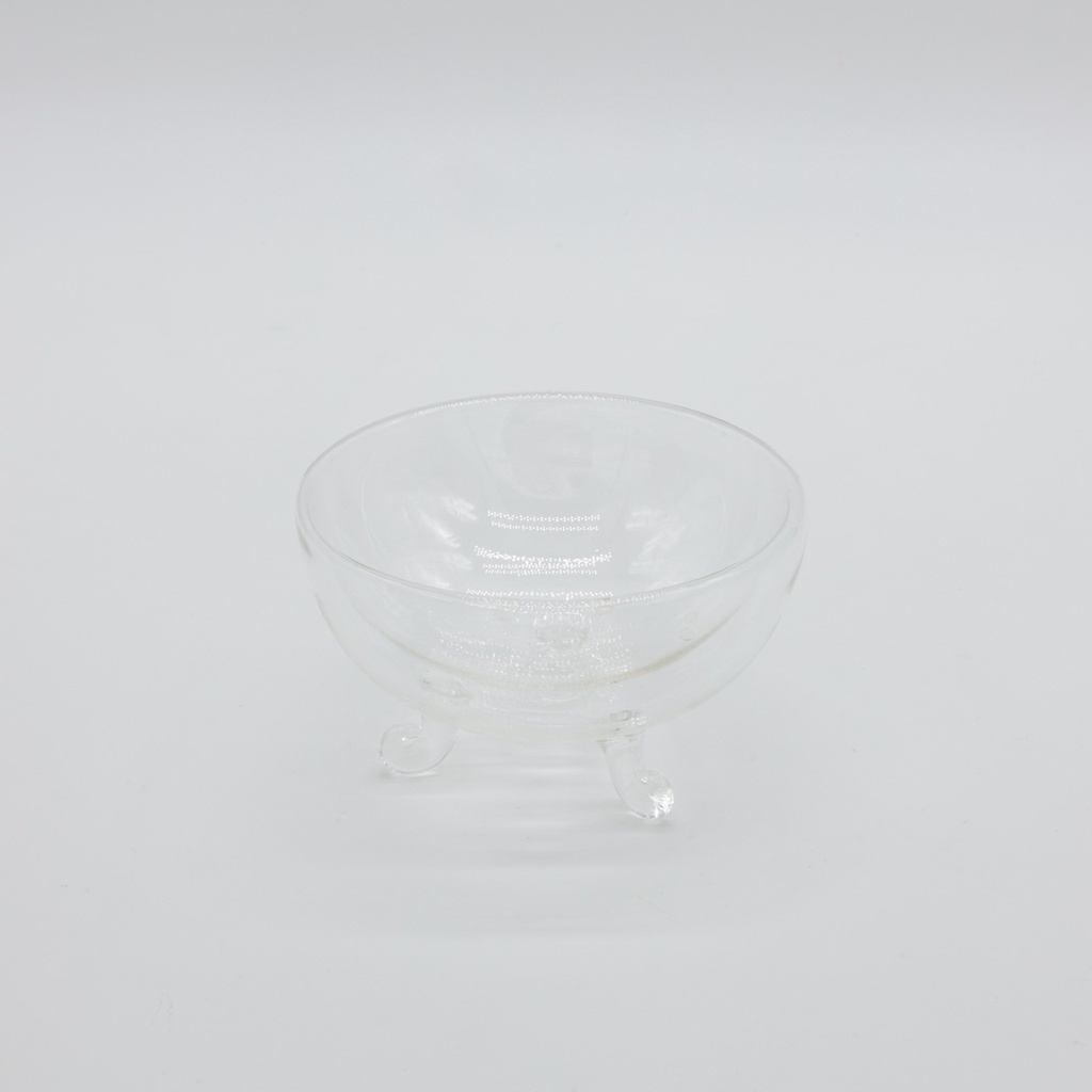 Coupelle en verre 3 pieds