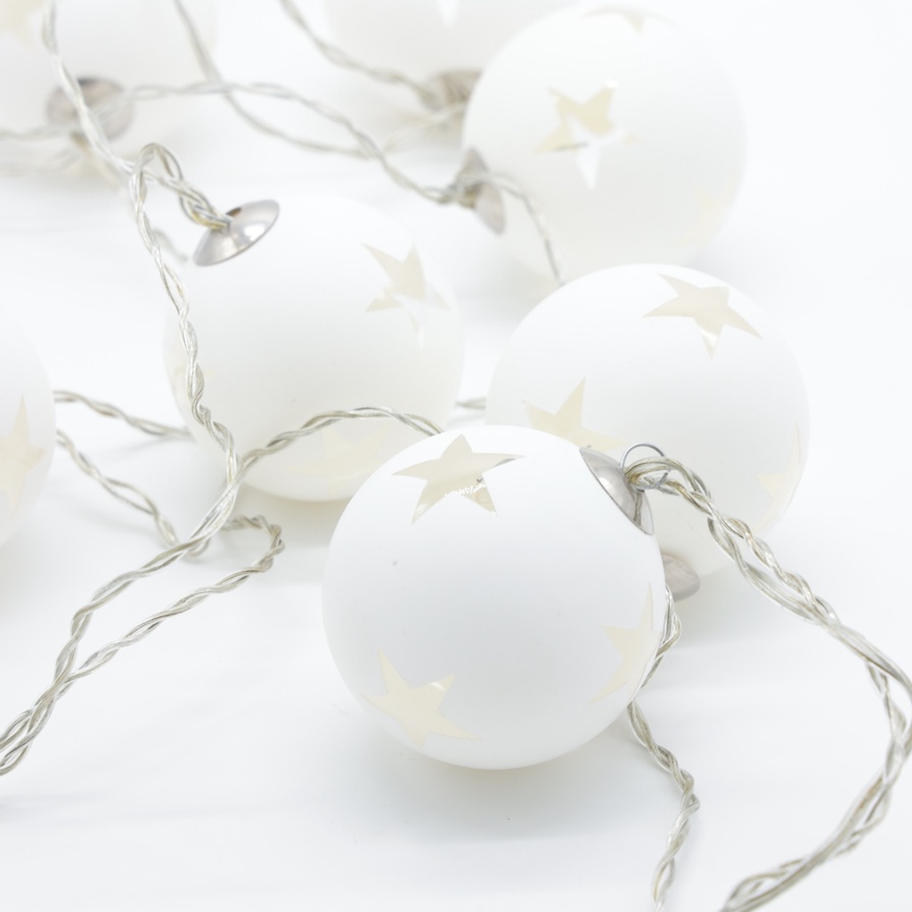 Guirlande LED 10 boules étoiles L: 225cm sur secteur