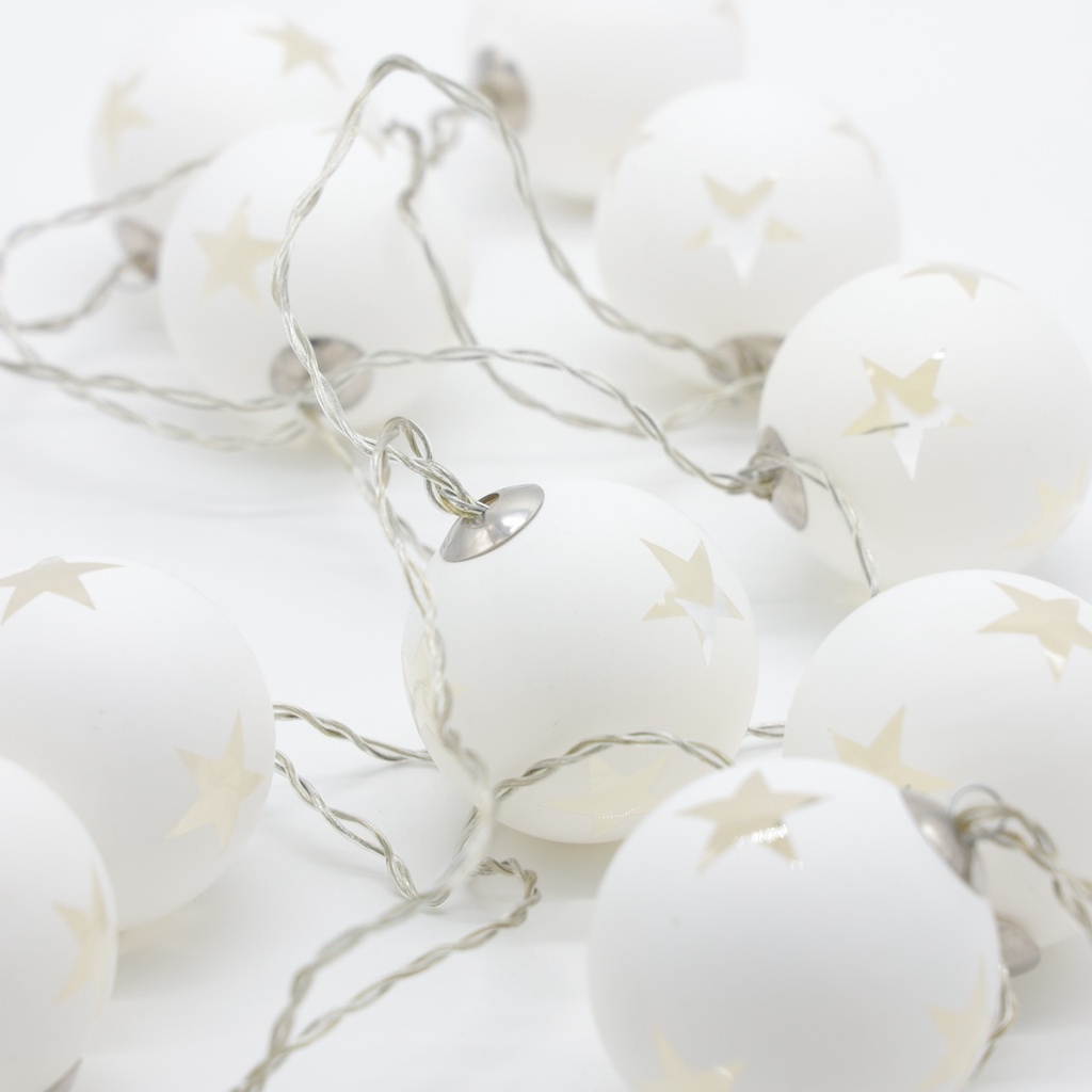 Guirlande LED 10 boules étoiles L: 225cm sur secteur