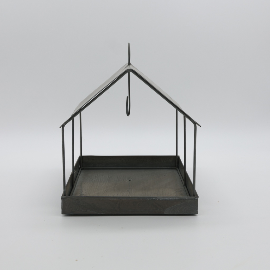 Mangeoire oiseau rectangulaire métal gris (IB)