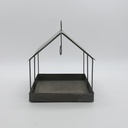 Mangeoire oiseau rectangulaire métal gris (IB)