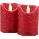 Bougie Sara led rouge h6.5cm Ø 5cm (piles2xCR2032)