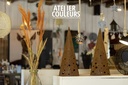 Cone métal rouille avec trou H 35 cm