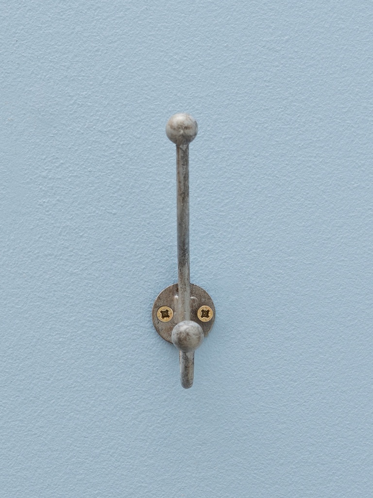 Double crochet métal gris