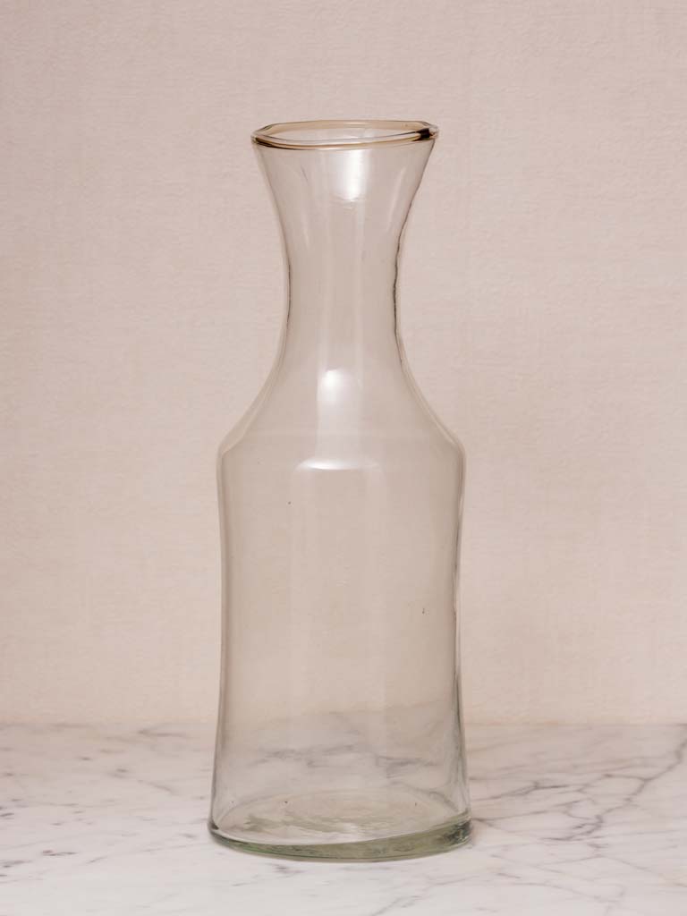 Pichet verre clair col évasé.