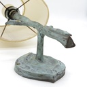 Applique Rameau bronze patiné vert + abat jour PVC