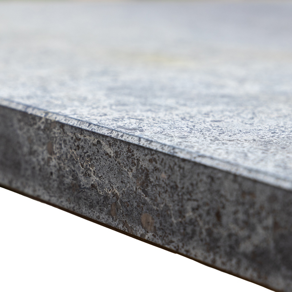 Table haute pied fer plateau pierre bleue