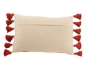 Coussin à rayures beige et corail 60x40cm