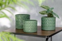 Cache pot vert à motif carré M