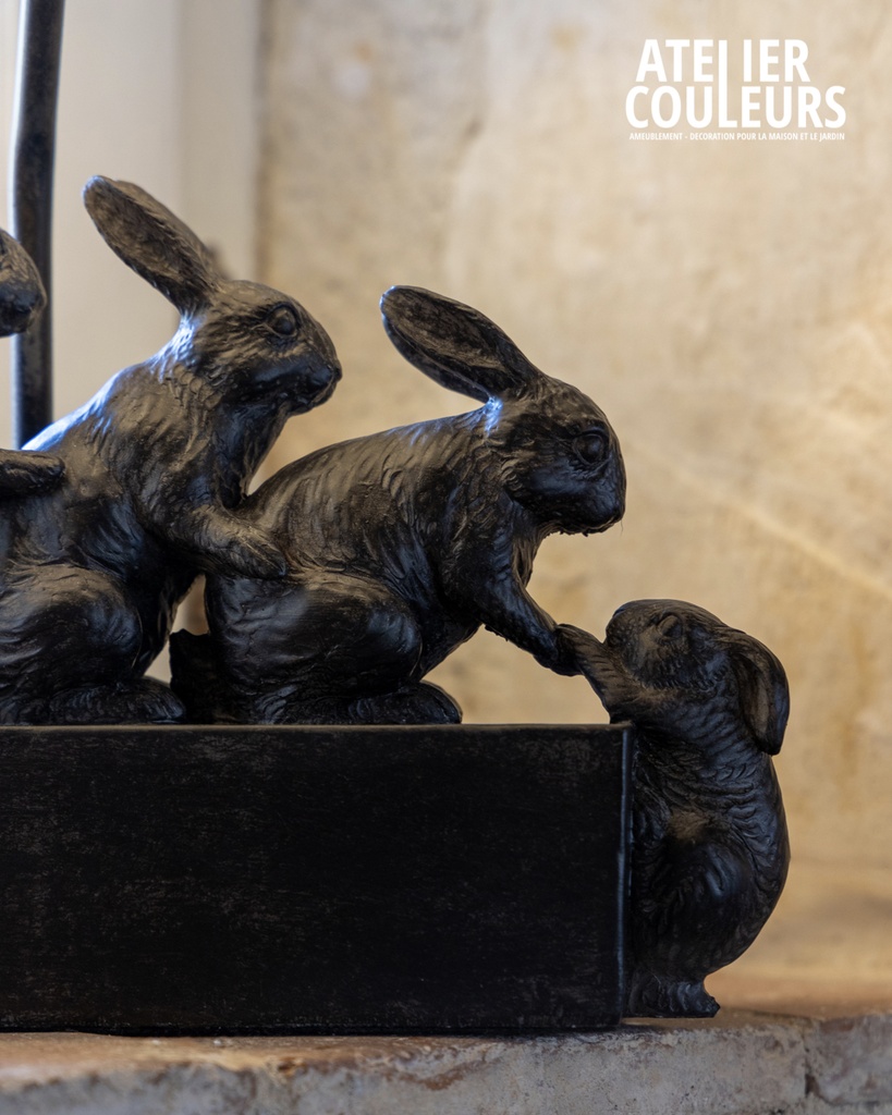 Lampe à poser famille de lapins