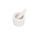 Mortier et pilon en marbre blanc
