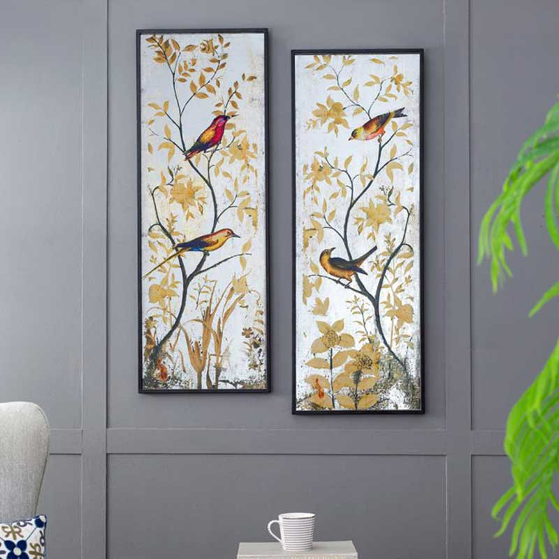 Ensemble 2 miroirs aux oiseaux