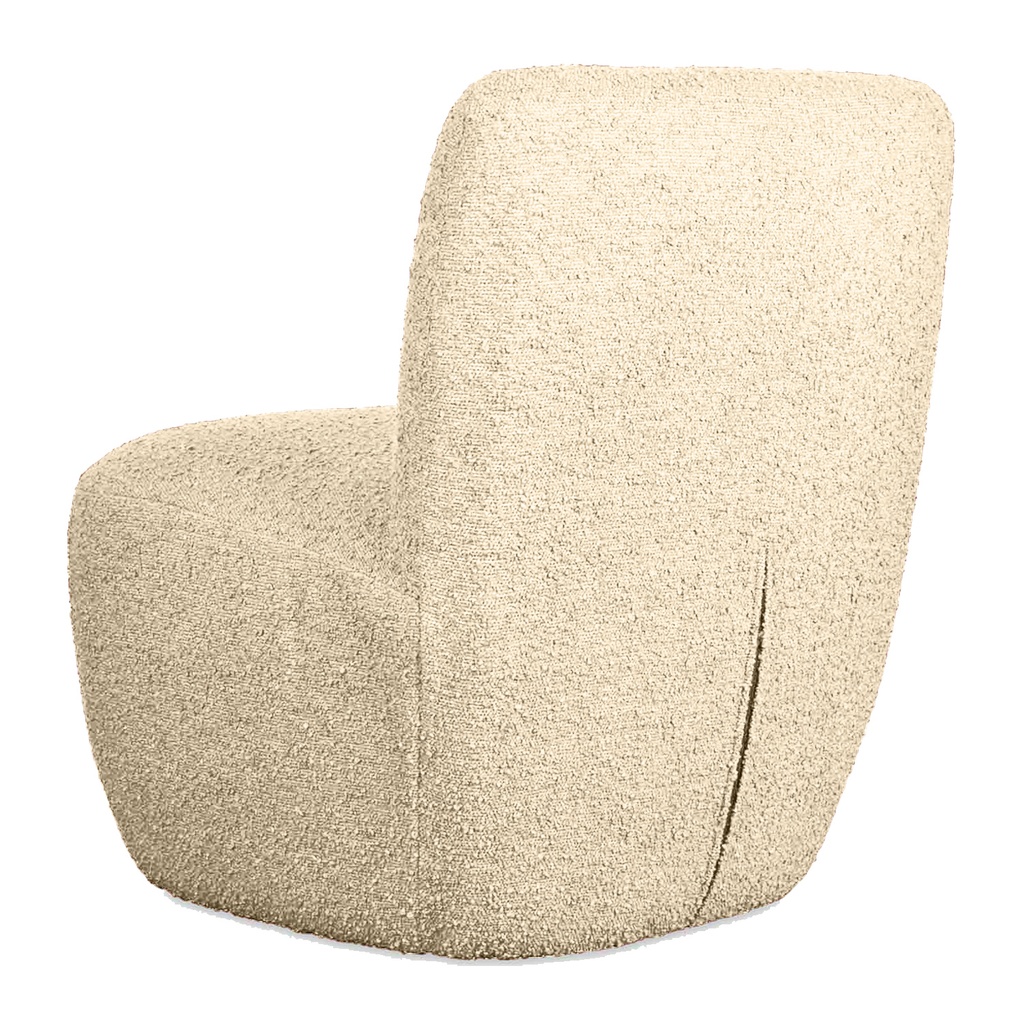 Fauteuil tissu bouclette beige