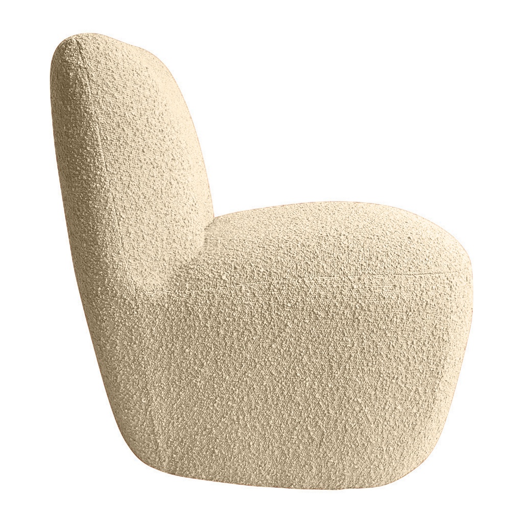 Fauteuil tissu bouclette beige