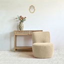 Fauteuil tissu bouclette beige