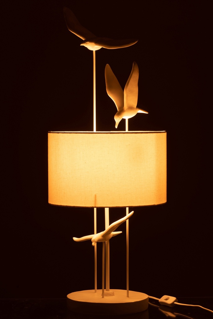 Lampe oiseaux blancs