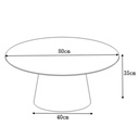 Table basse Ø80 cm placage chêne