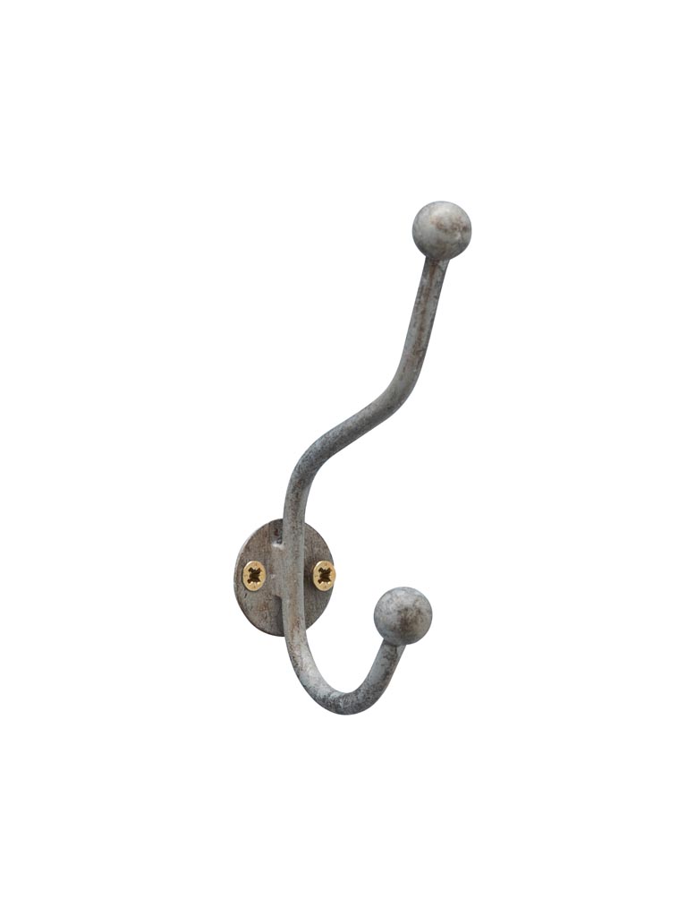 Double crochet métal gris