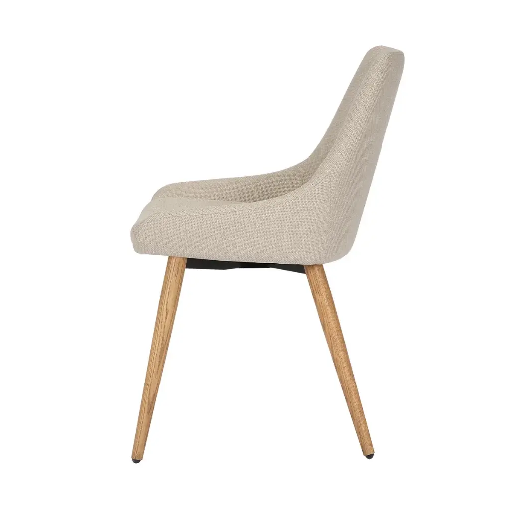 Chaise repas en tissu crème pied chêne (3).webp