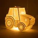 Veilleuse enfant en porcelaine – Tracteur | Lampe décorative chambre enfant 2.webp