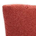 Fauteuil tissu brique & pieds bois | Assise design contemporain 2.webp