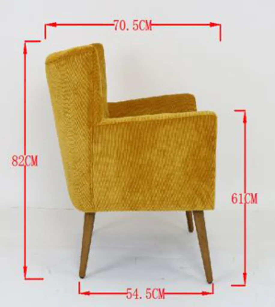 Fauteuil tissu brique & pieds bois | Assise design contemporain 3.webp