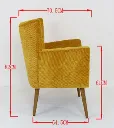 Fauteuil tissu brique & pieds bois | Assise design contemporain 3.webp