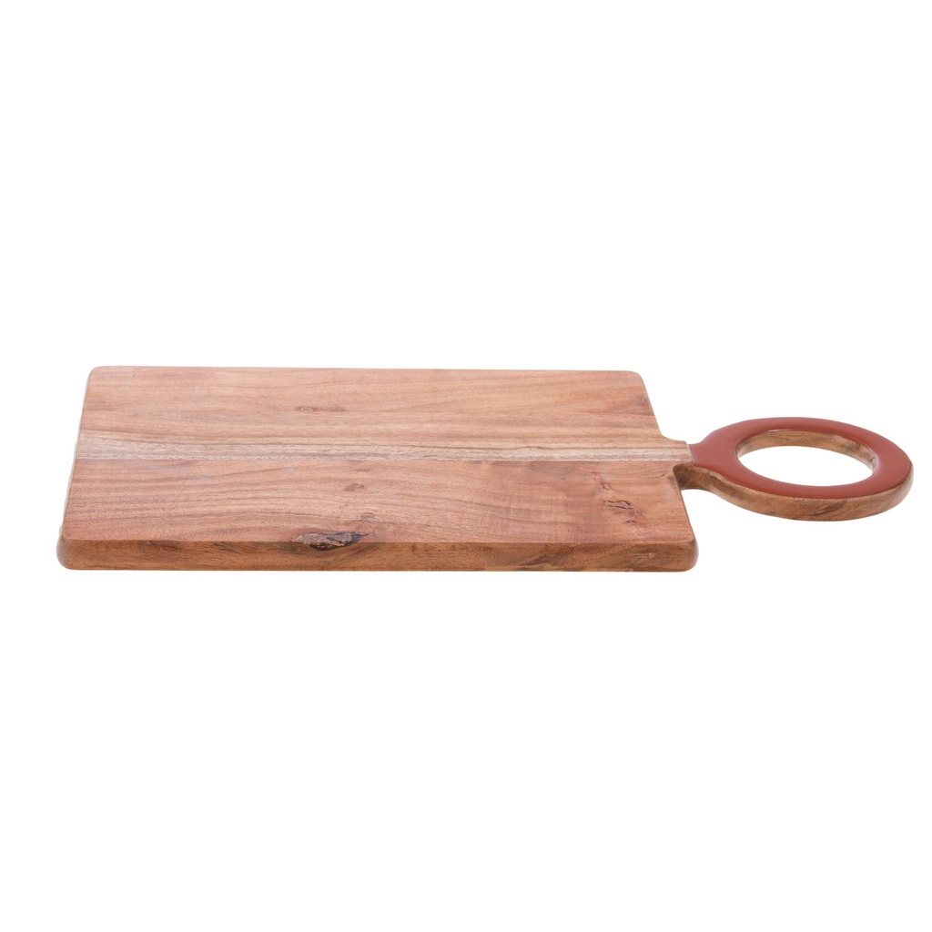 Planche à découper bois d'acacia & résine terracotta – 44x22 cm | Ustensile cuisine naturel 2.jpg