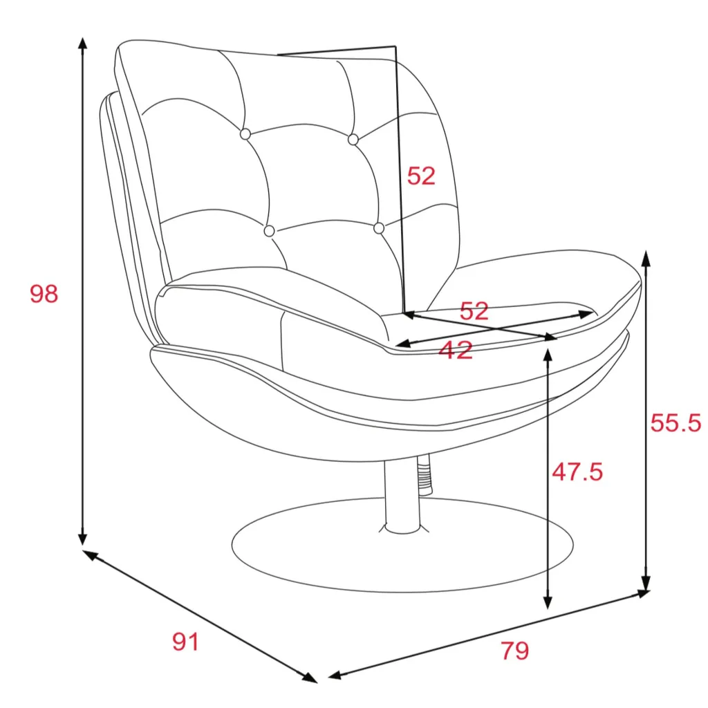 Fauteuil pivotant tissu beige & base métal noir | Assise design contemporain haute densité 3.webp