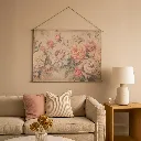 Kakemono floral 125x160 cm – Toile polyester-coton & bois de sapin | Décoration murale élégante 3.webp