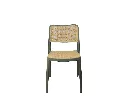 Chaise en polypropylène kaki – Dossier ajouré | Assise contemporaine légère & empilable 2.webp