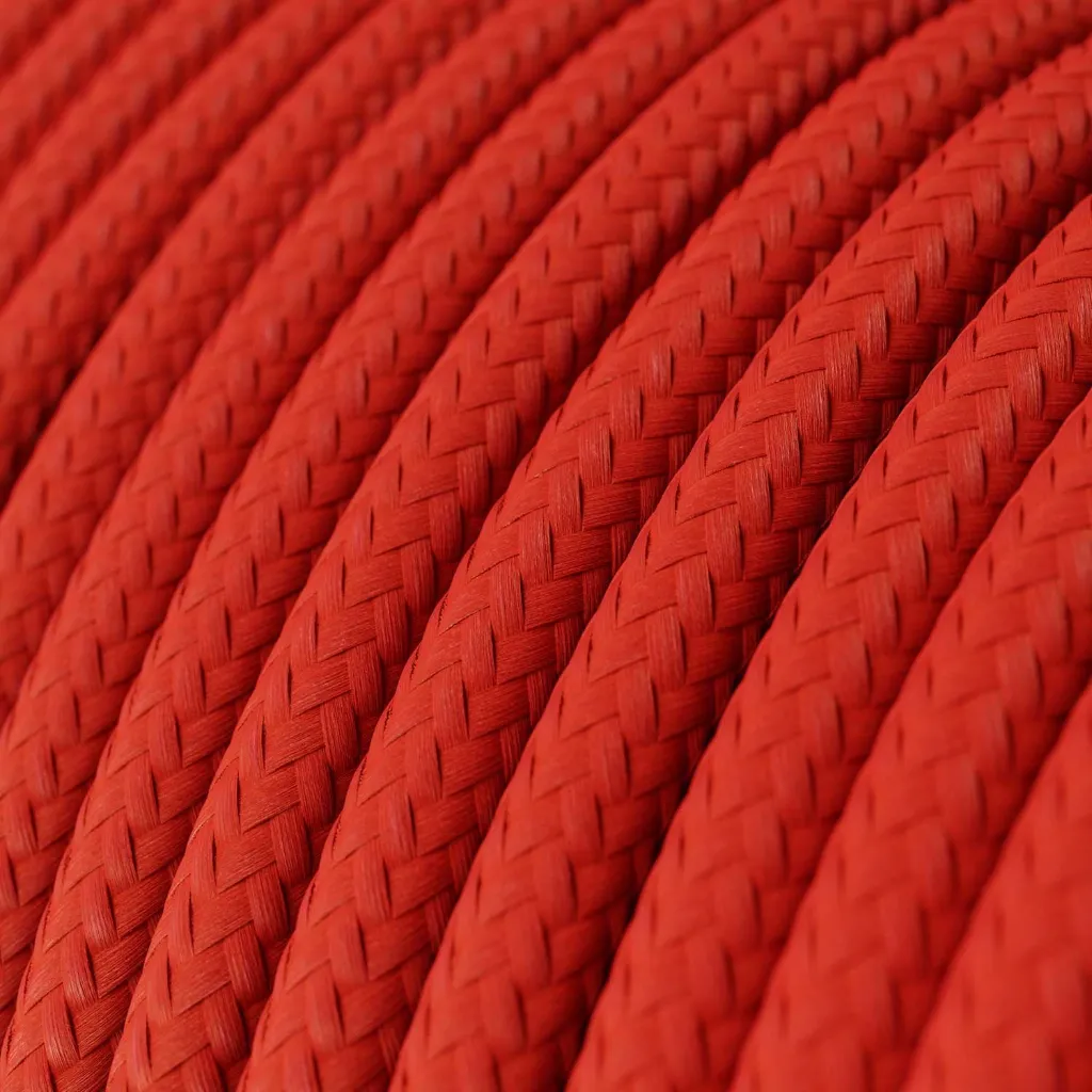 Câble textile Rouge Feu brillant - L'Original Creative-Cables - RM09 rond 2x0,75mm au mètre 2.webp