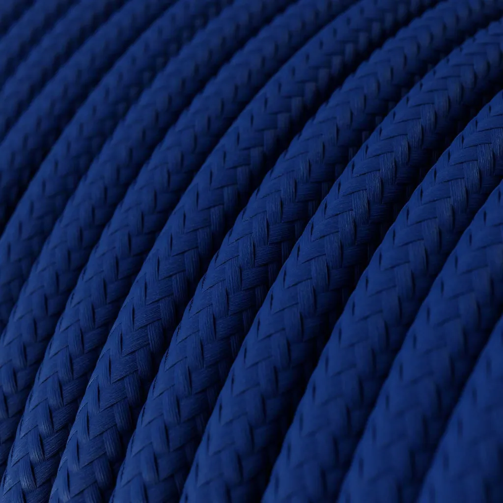 Câble textile Classic Blue brillant - L'Original Creative Cables - RM12 - rond 2 fils x 0,75mm au mètre 2.webp