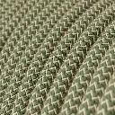 Câble textile Vert thym et Beige ZigZag - L'Original Creative-Cables - RD72 - rond 2 fils x 0.75mm au mètre 2.webp