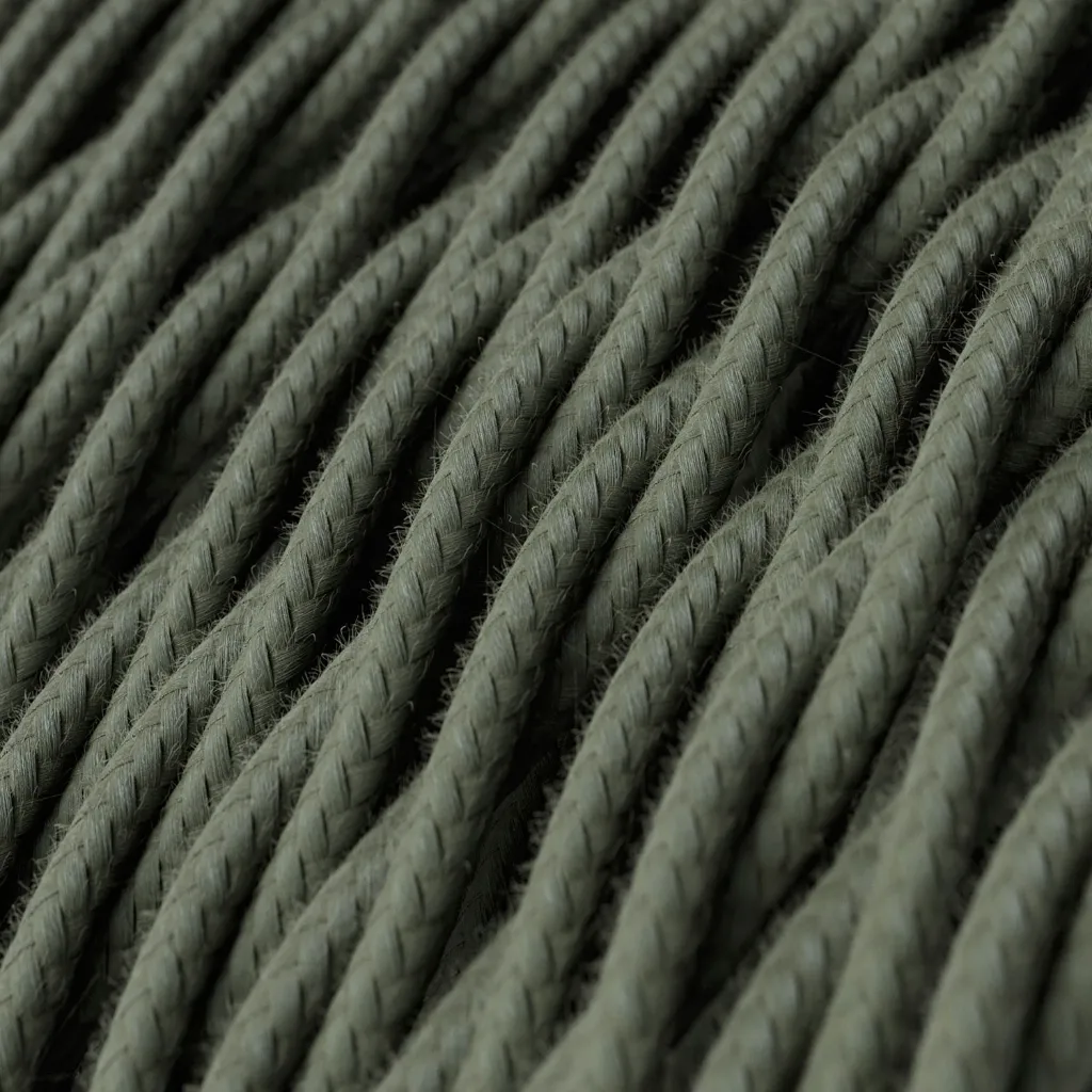 Câble textile Vert sauge coton - L'Original Creative-Cables - TC63 tressé 2 fils x 0,75mm au mètre 2.webp