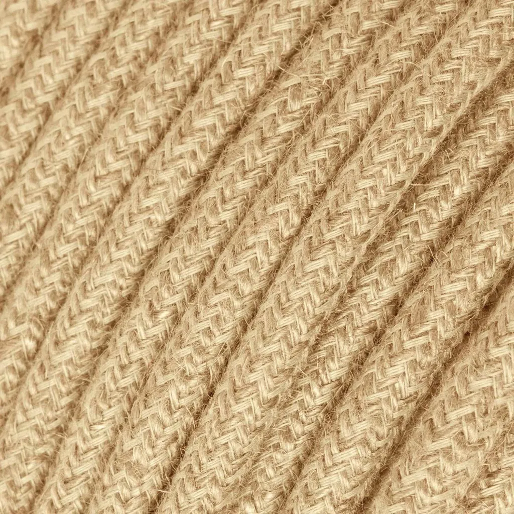 Câble textile Neutre en jute - L'Original Creative-Cables - RN06 - rond 2 fils x 0,75mm au mètre 2.webp