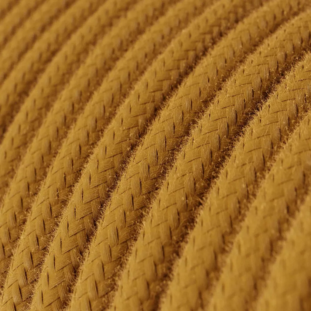 Câble textile Miel doré coton - L'Original Creative Cables - RC31 - rond 2 fils x 0,75mm au mètre 2.webp